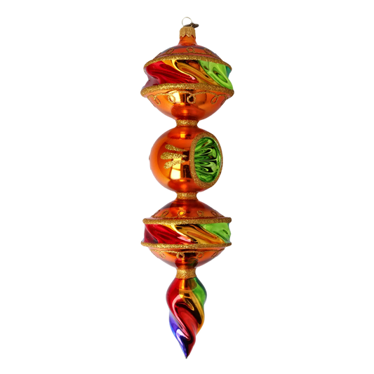 Rainbow Glow - Drop. Handmade Glass Christmas ornament. 2022-435