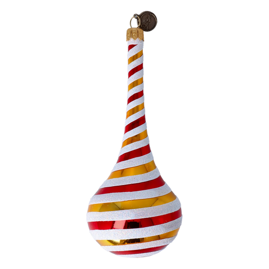 Golden Spice Twist dropHandmade Glass Christmas ornament 2022-437