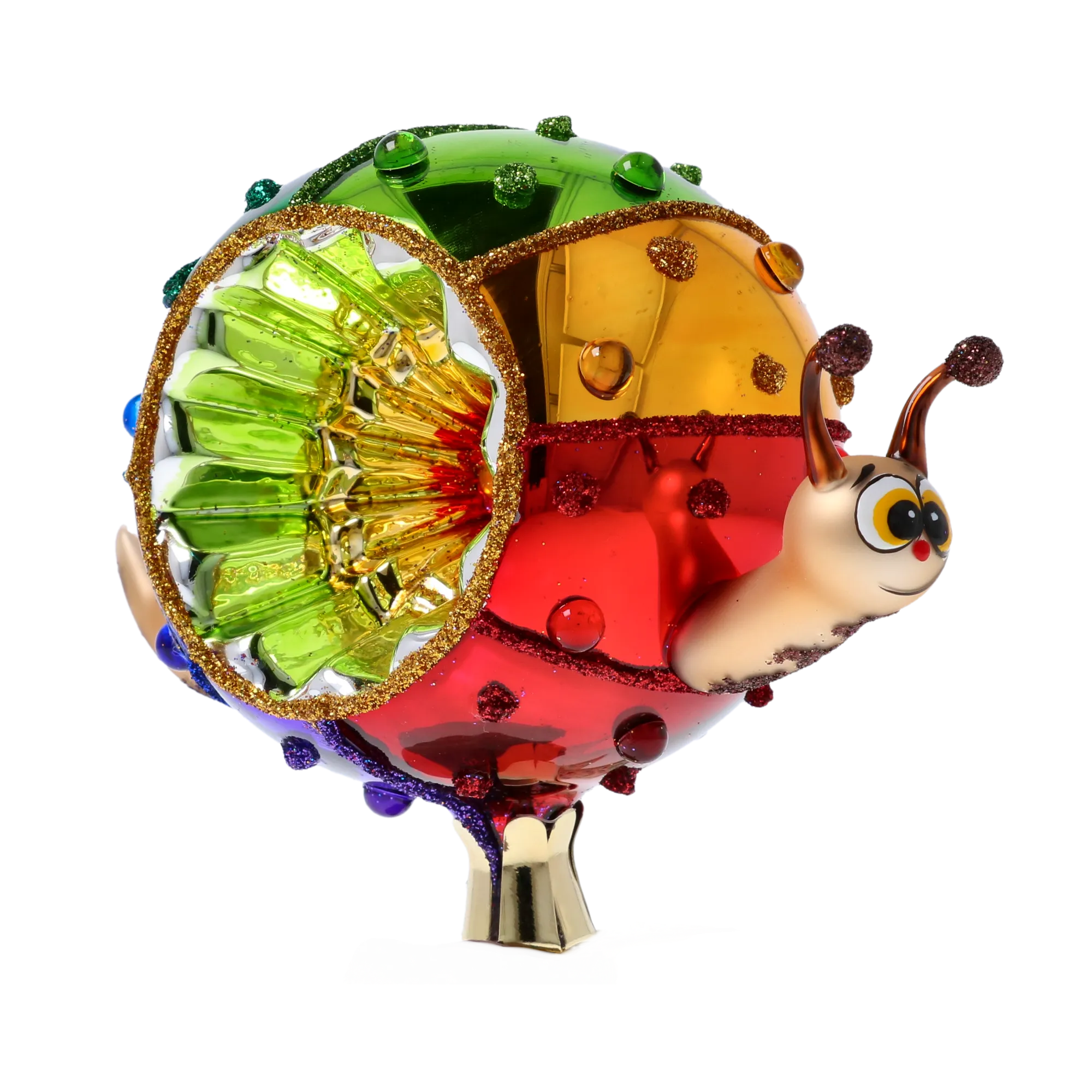 Prismatic Spectrum Snail Premium christmas glass ornament 2022-444