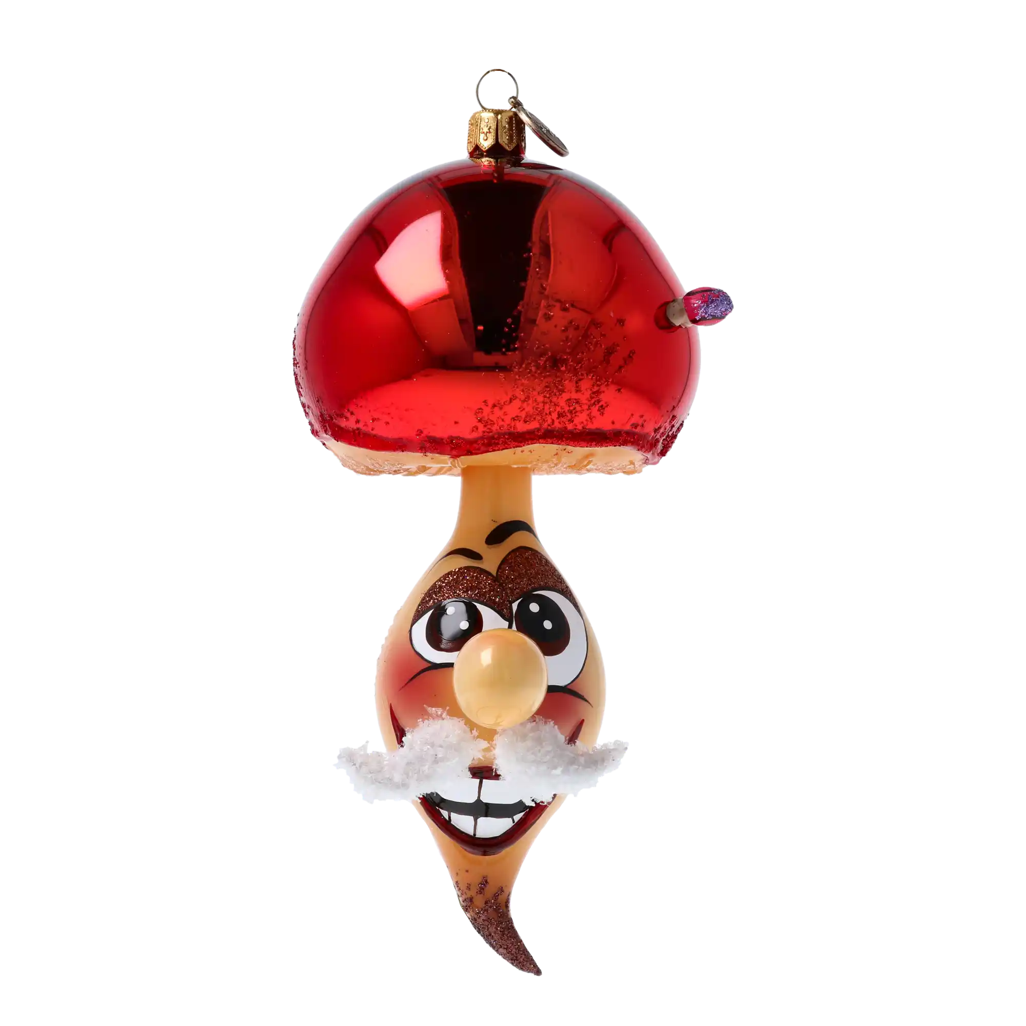 Grzybek Z Wąsem Szklana Ozdoba