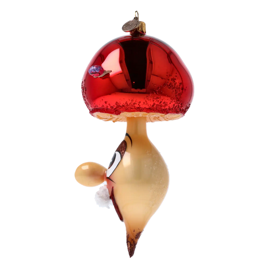 Grzybek Z Wąsem Szklana Ozdoba