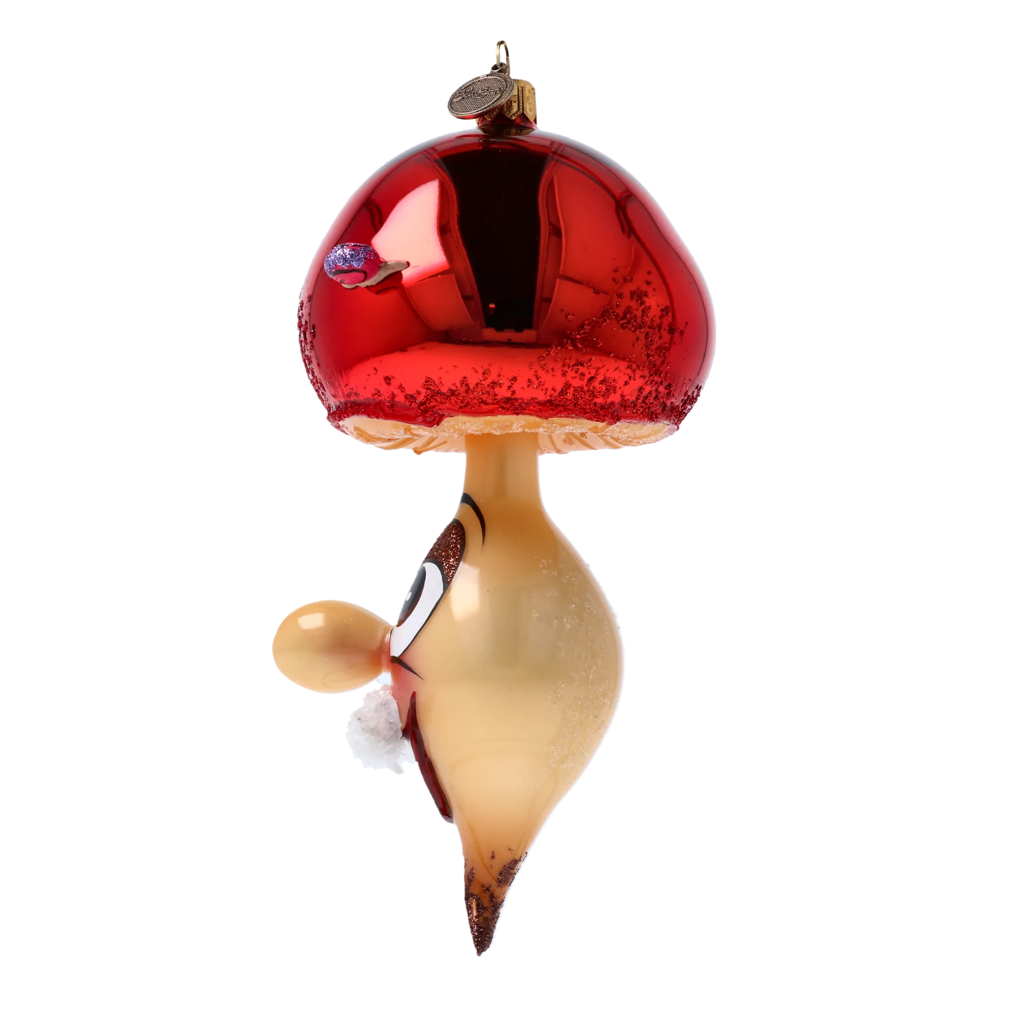 Mustachioed Scarlet Mushroom Premium christmas glass ornament 2022-448
