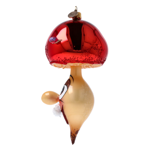 Mustachioed Scarlet Mushroom Premium christmas glass ornament 2022-448