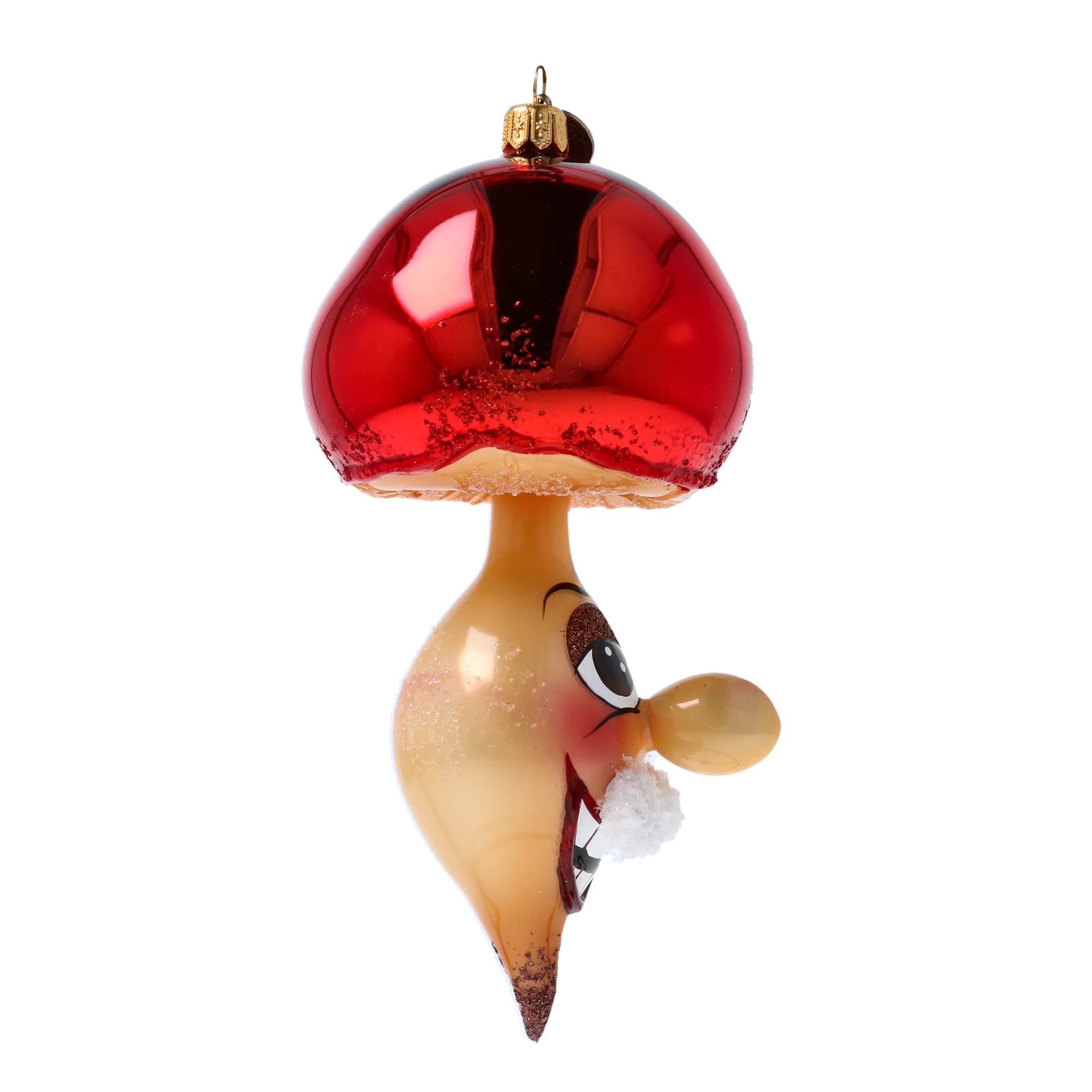 Mustachioed Scarlet Mushroom Premium christmas glass ornament 2022-448