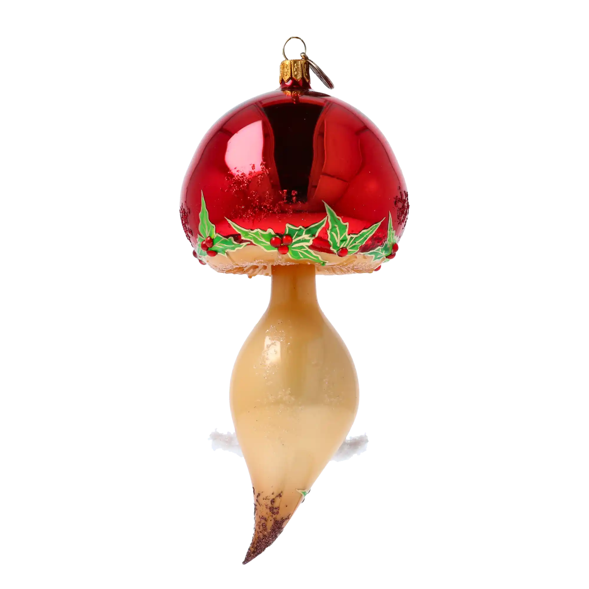 Grzybek z Wąsem Szklana Ozdoba Choinkowa bombka