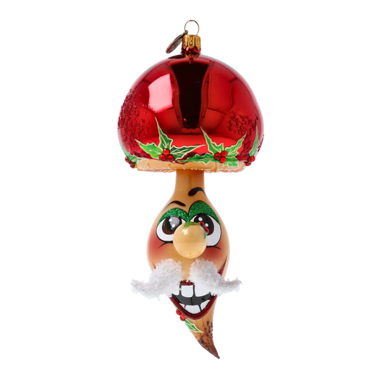 Scarlet Moustachioed Mushroom Premium christmas glass ornament 2022-450