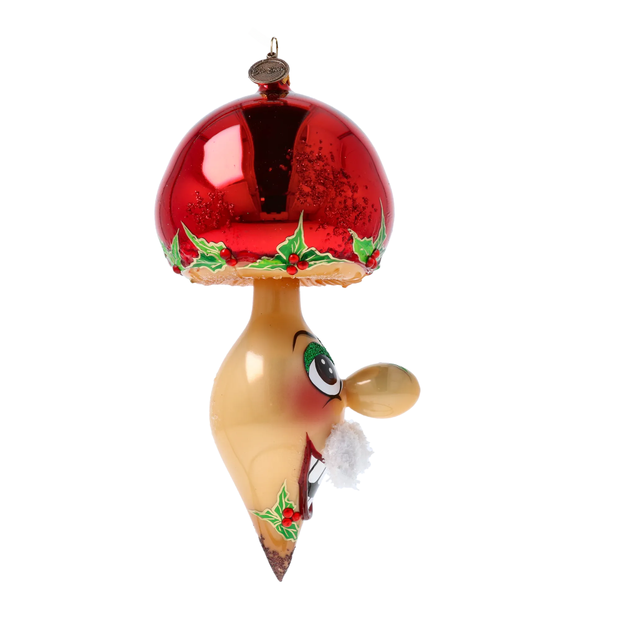 Scarlet Moustachioed Mushroom Premium christmas glass ornament 2022-450
