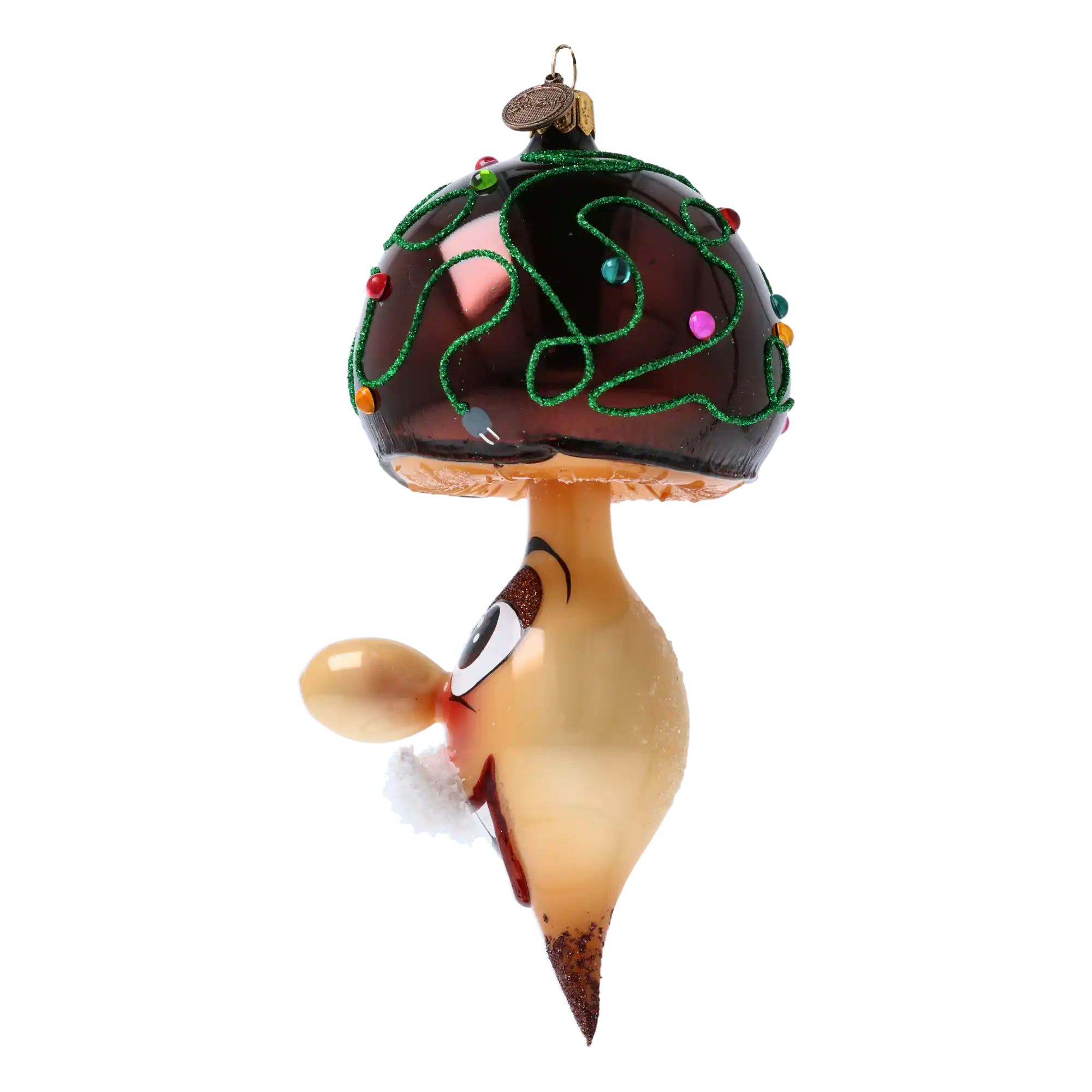 Borowik W Światełkach Szklana Ozdoba