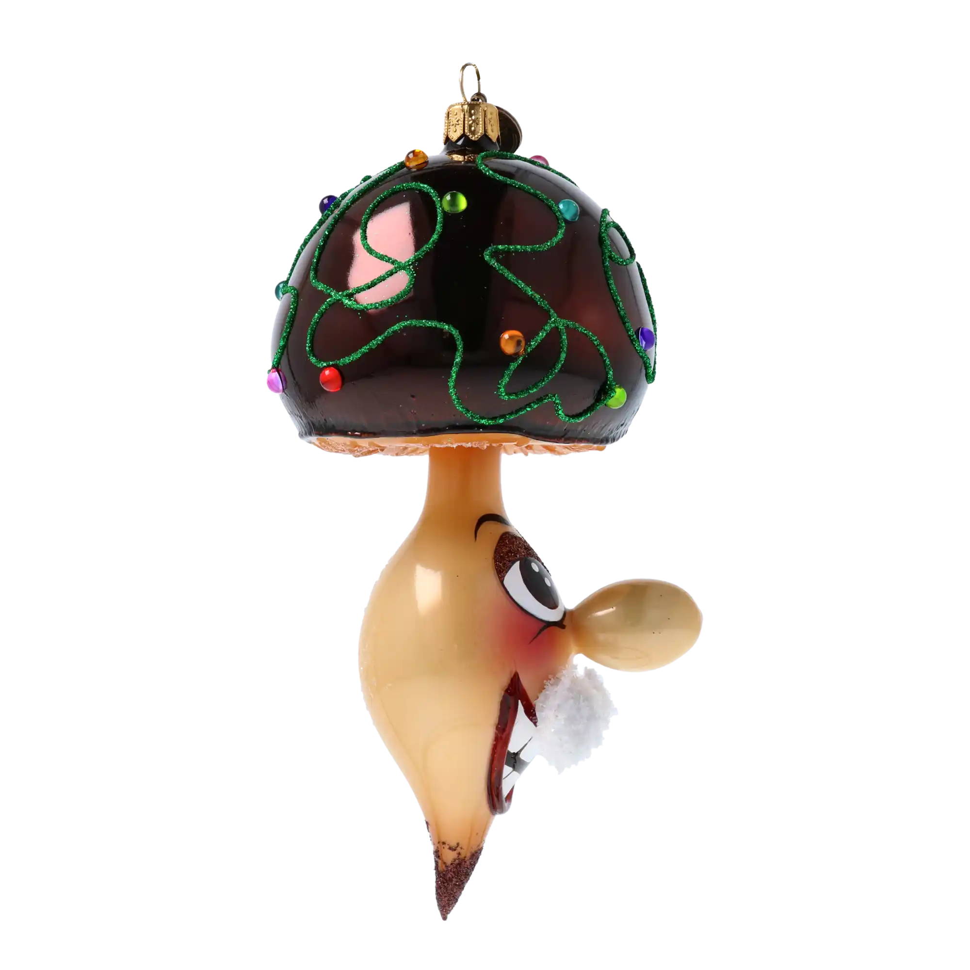 Borowik W Światełkach Szklana Ozdoba