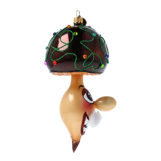 Borowik W Światełkach Szklana Ozdoba