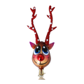 Scarlet Antlered Stargazer | Hand-Painted Glass Ornament | Blubom 2022-453