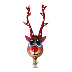 Scarlet Antlered Stargazer | Hand-Painted Glass Ornament | Blubom 2022-453