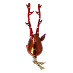 Scarlet Antlered Stargazer | Hand-Painted Glass Ornament | Blubom 2022-453