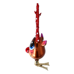 Scarlet Antlered Stargazer | Hand-Painted Glass Ornament | Blubom 2022-453