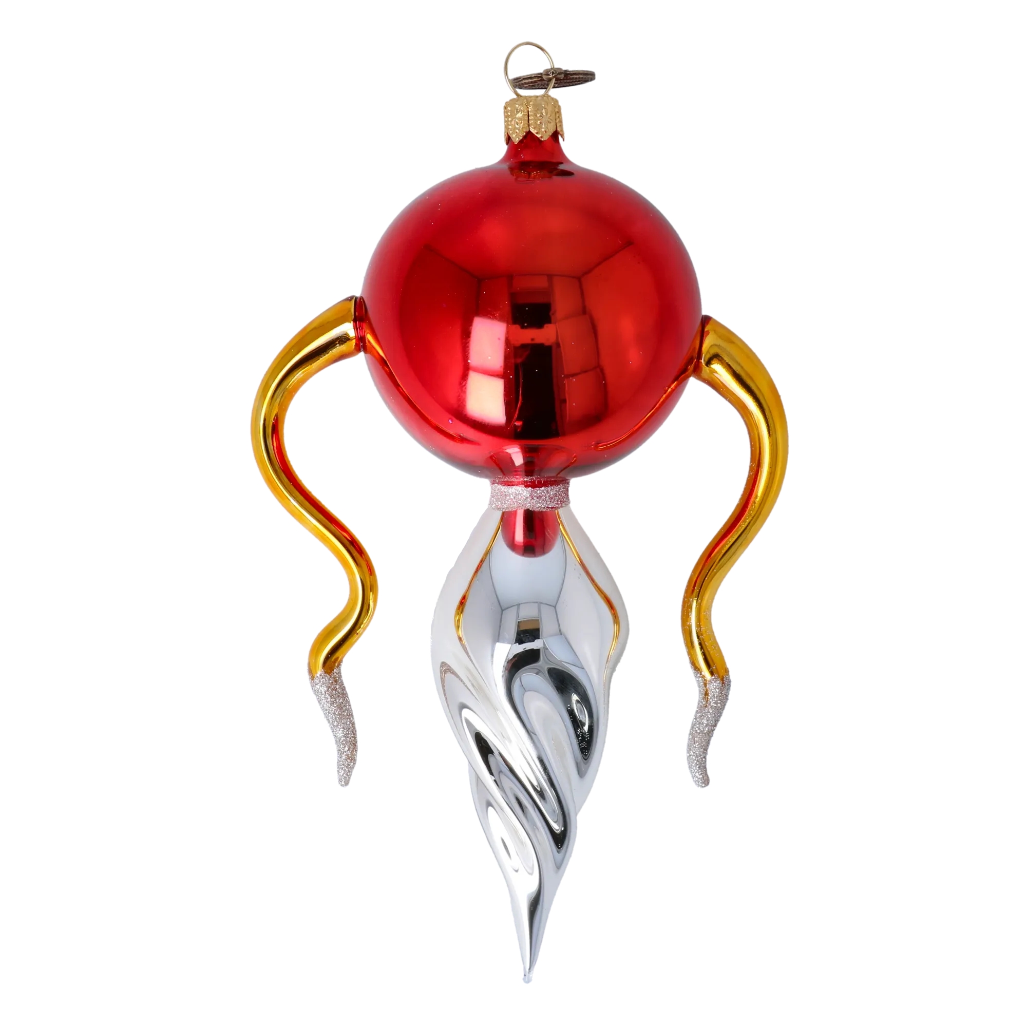 Gilded Crimson Radiant Reflector Premium christmas glass ornament 2022-456