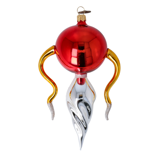 Gilded Crimson Radiant Reflector Premium christmas glass ornament 2022-456