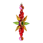 Ruby Meridian Pulse | Hand-Painted Glass Ornament | Blubom 2022-460