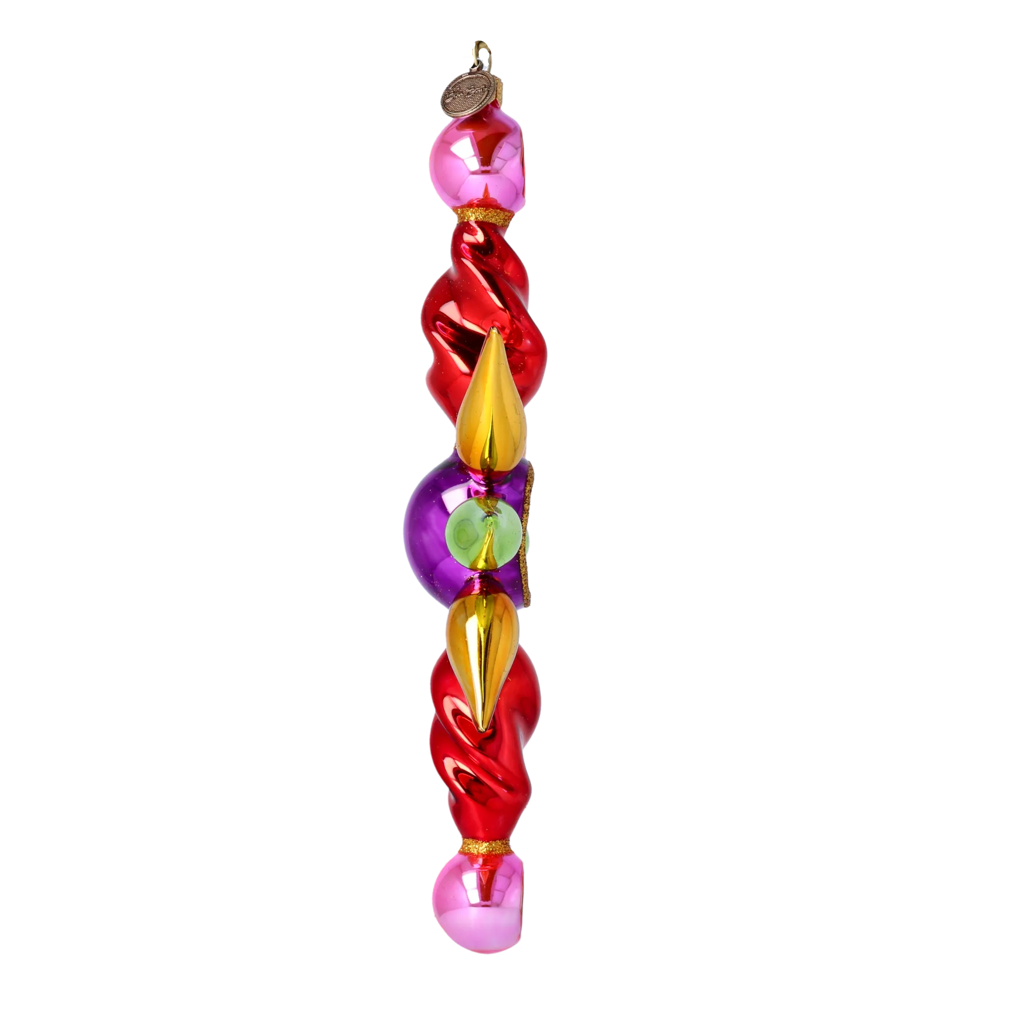 Ruby Meridian Pulse | Hand-Painted Glass Ornament | Blubom 2022-460