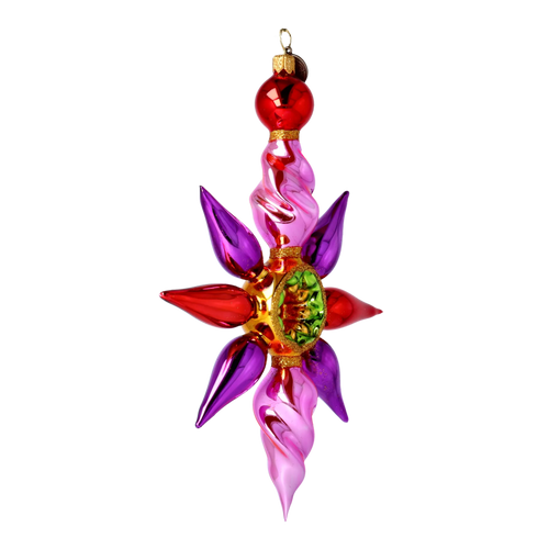 Amethyst Solar Flare | Hand-Painted Glass Ornament | Blubom 2022-461