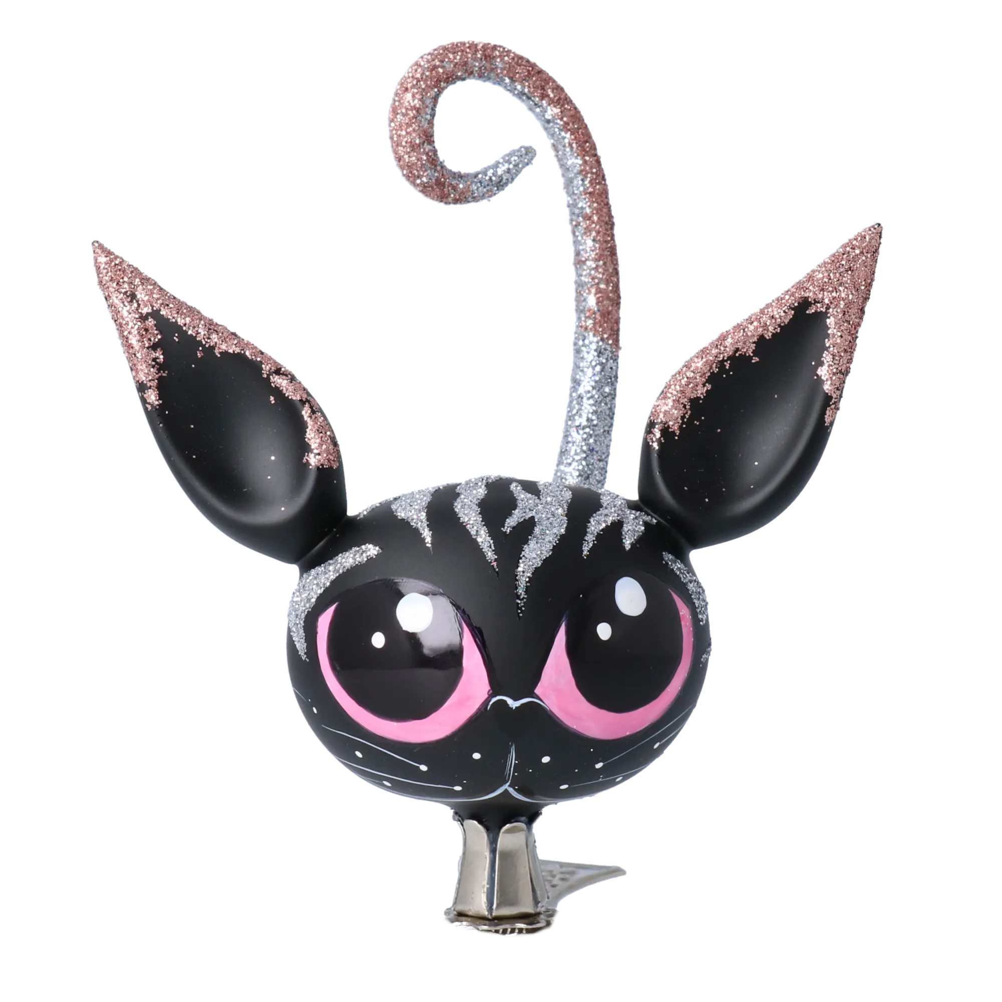 Bat-Eared Cat in Onyx & Rose