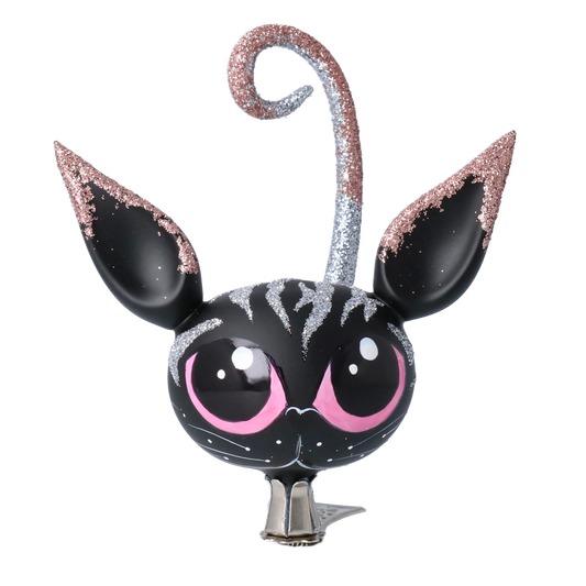 Midnight Rose Kitten Premium christmas glass ornament 2022-463