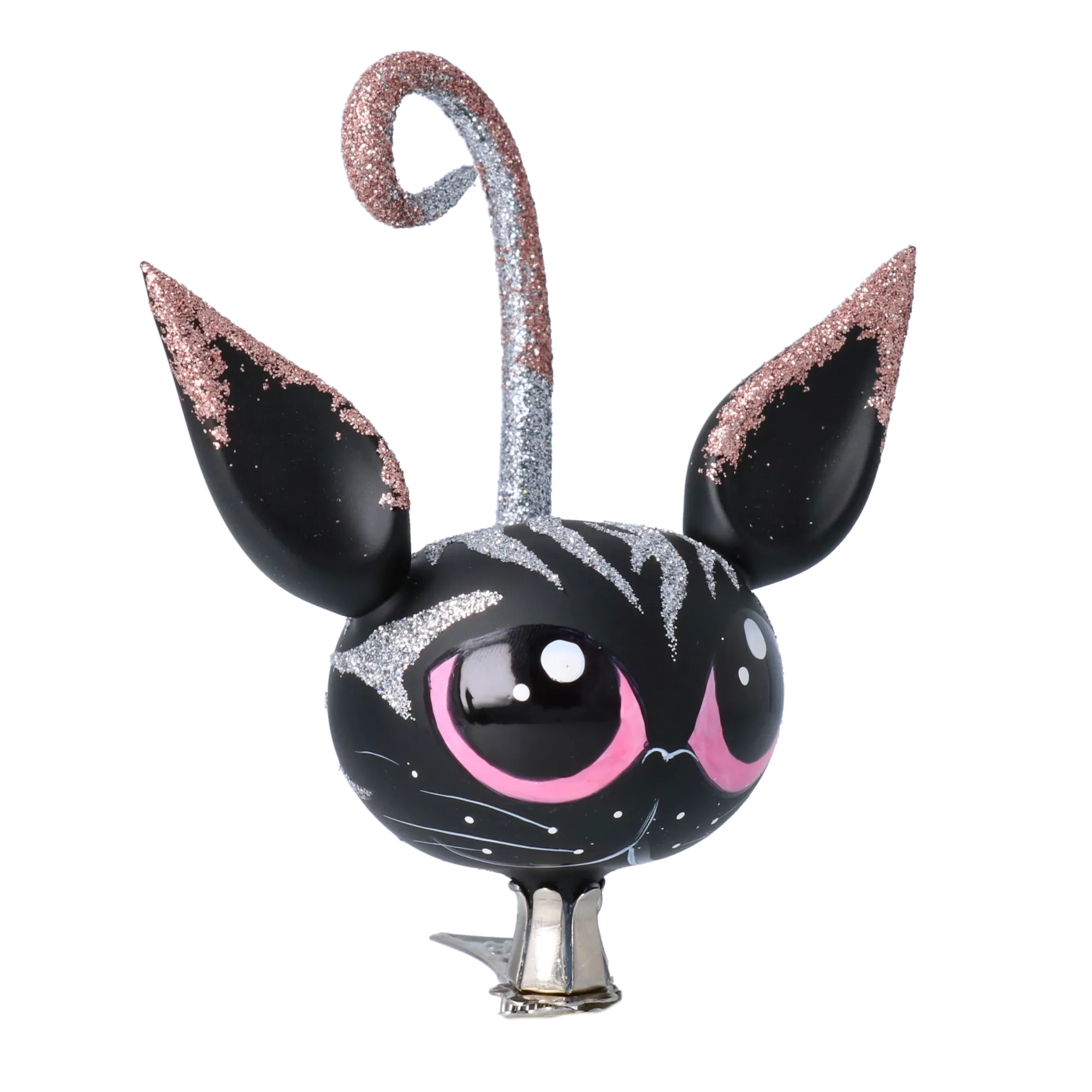 Midnight Rose Kitten Premium christmas glass ornament 2022-463