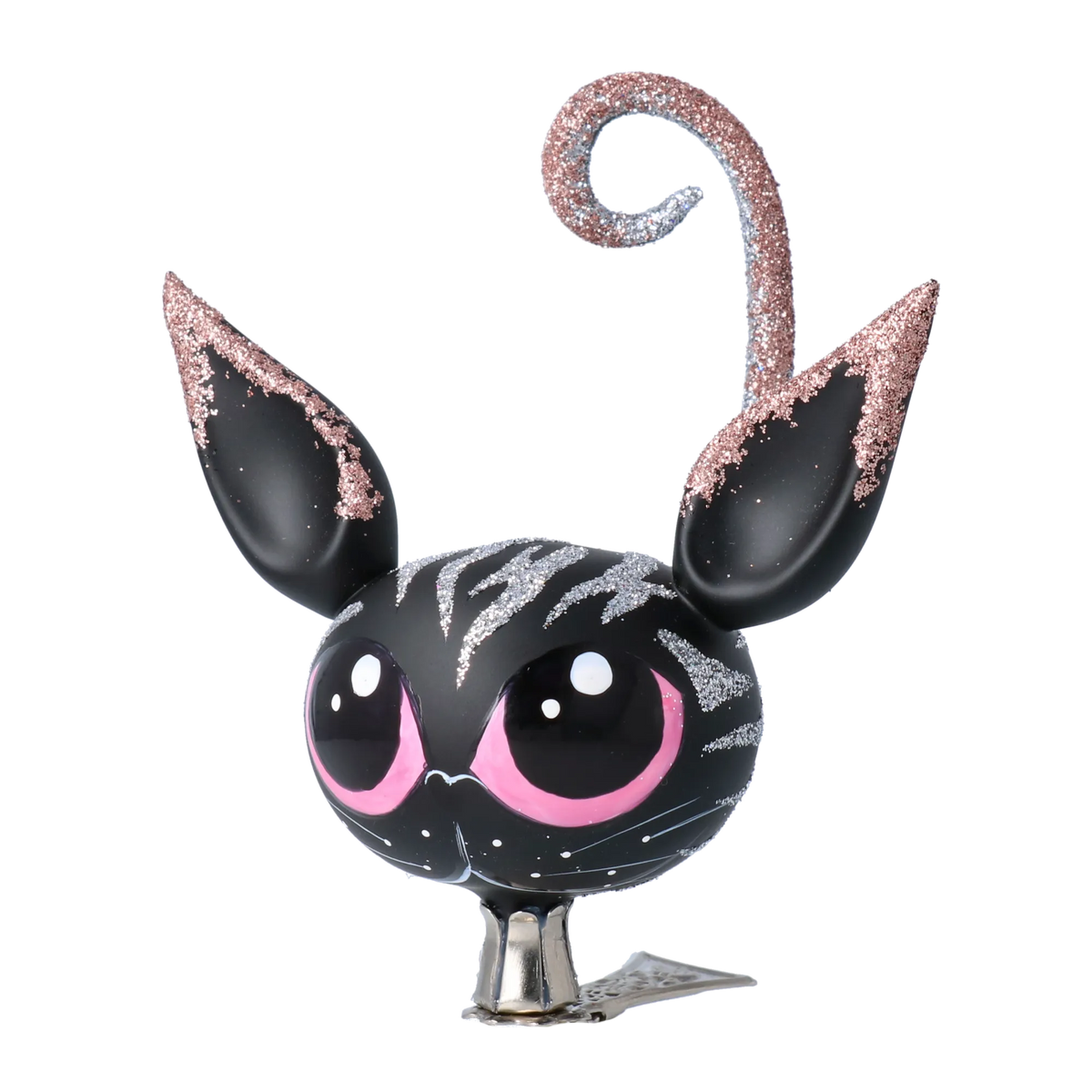 Nocturnal Rose Familiar | Hand-Painted Glass Ornament | Blubom 2022-463