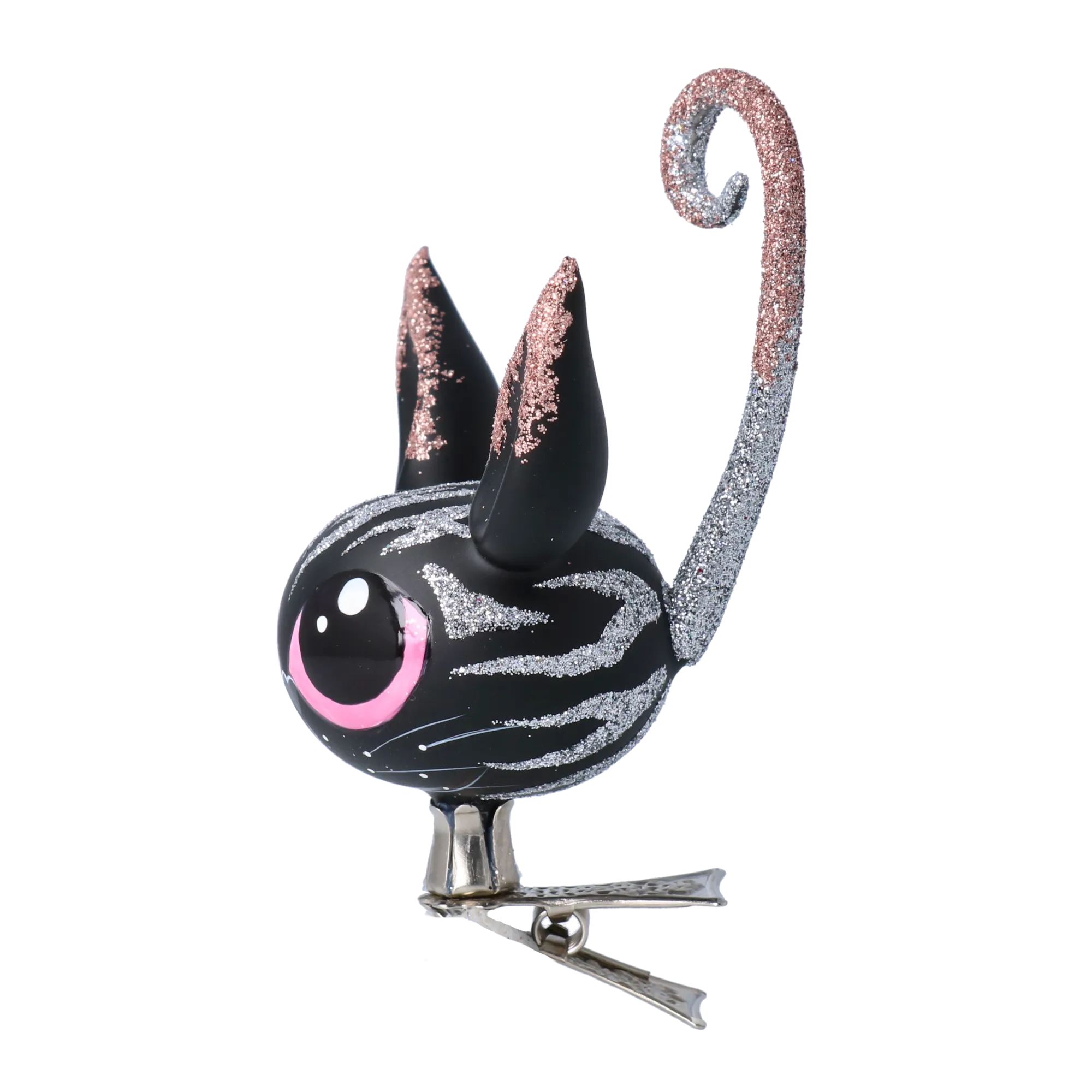 Midnight Rose Kitten Premium christmas glass ornament 2022-463