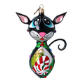 Załaduj obraz do przeglądarki galerii, Candy Cat. Glass Christmas Ornament 2022-464
