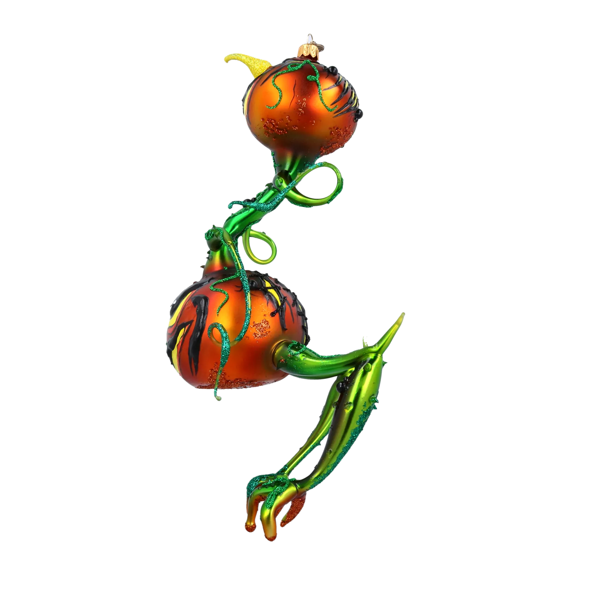 Gilded Horned Pumpkin Ghoul Premium christmas glass ornament 2022-466