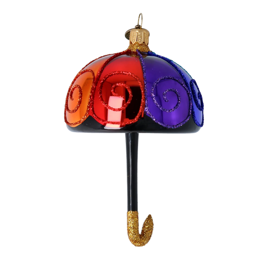 Vibrant Rainbow Parasols Premium christmas glass ornament 2022-468