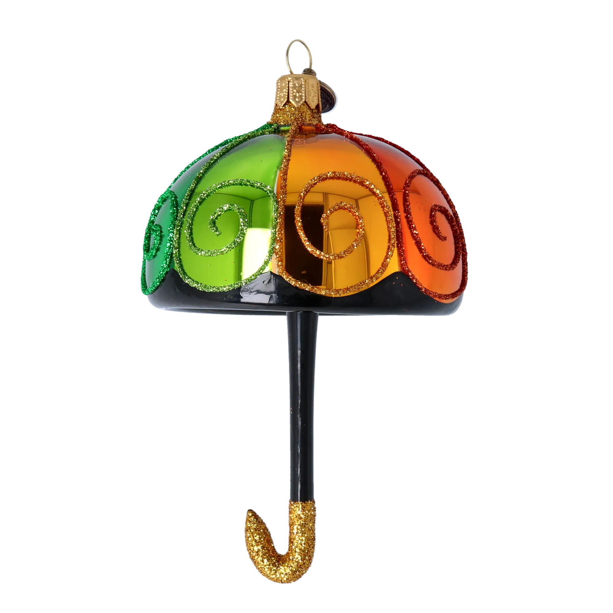 Vibrant Rainbow Parasols Premium christmas glass ornament 2022-468