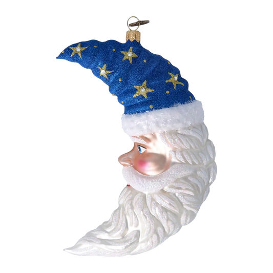 Ozdoba Magiczny Księżyc. Ręcznie wykonana szklana ozdoba świąteczna.