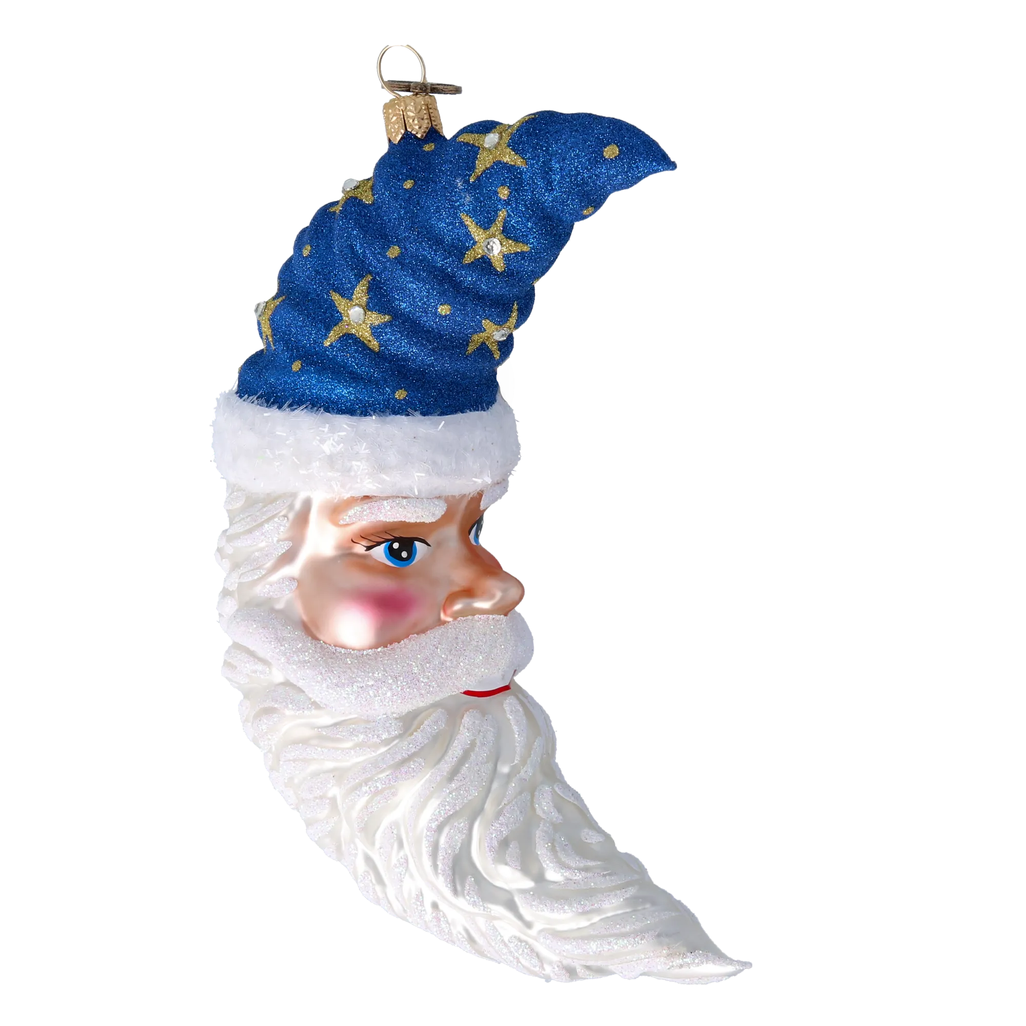 Magic Moon ornament. Handmade Glass Christmas ornament. 2022-477