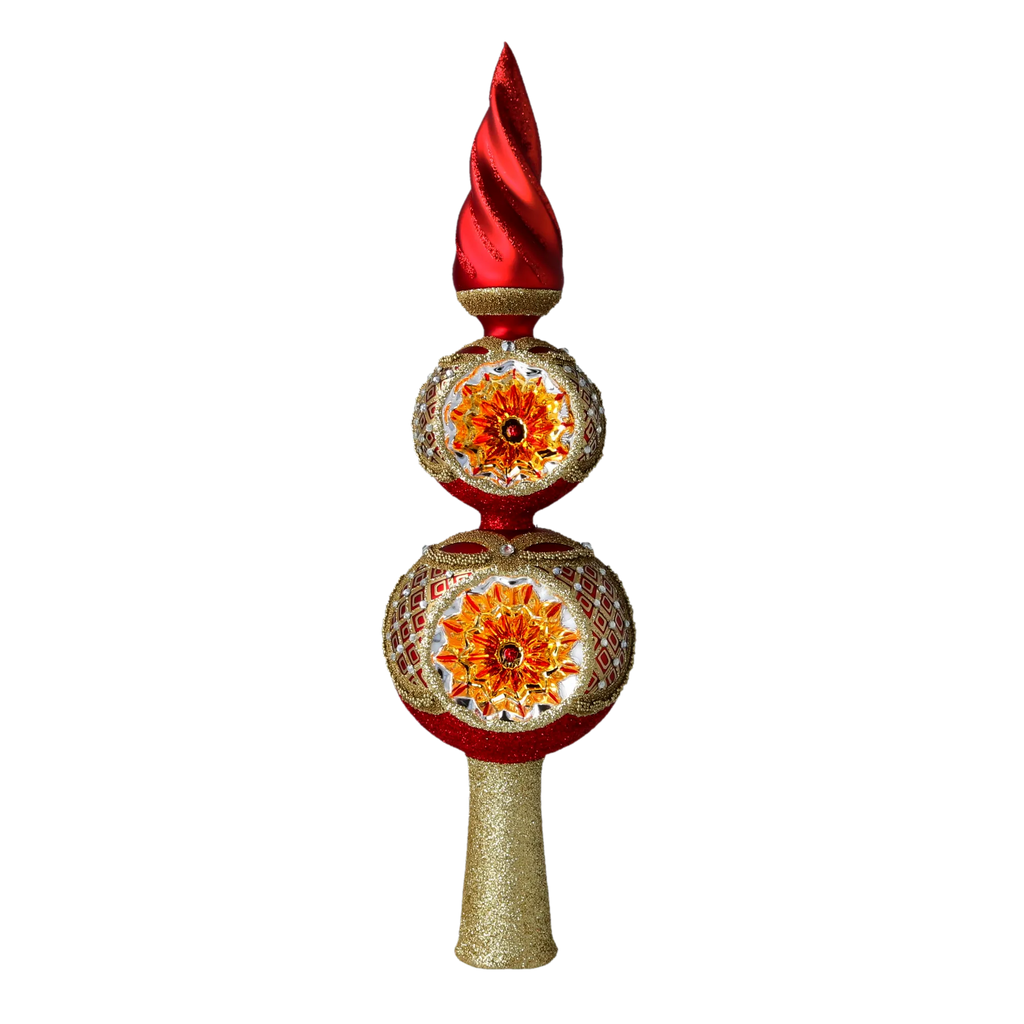 Gilded Solar Zenith | Hand-Painted Glass Ornament | Blubom 2022-479