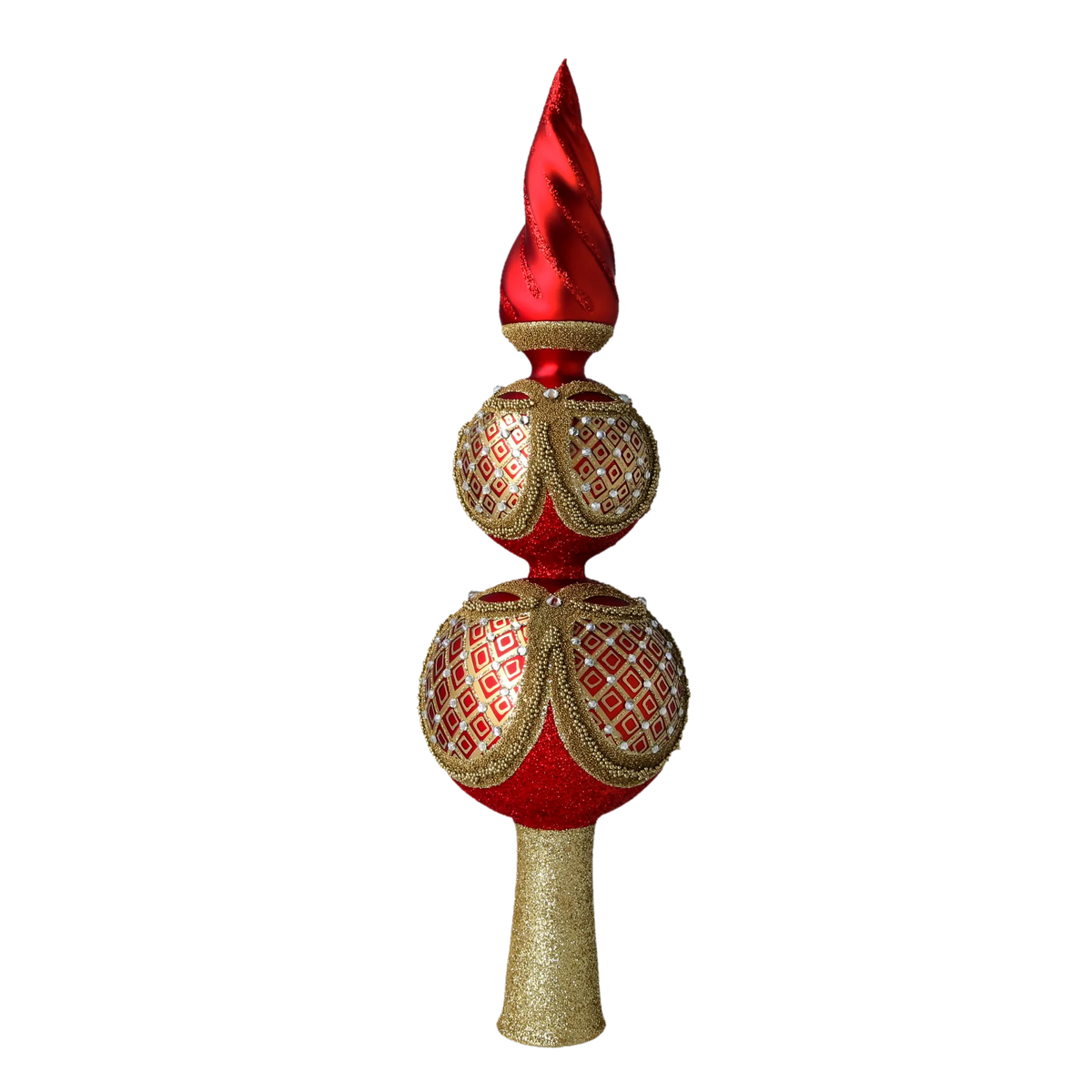 Gilded Solar Zenith | Hand-Painted Glass Ornament | Blubom 2022-479