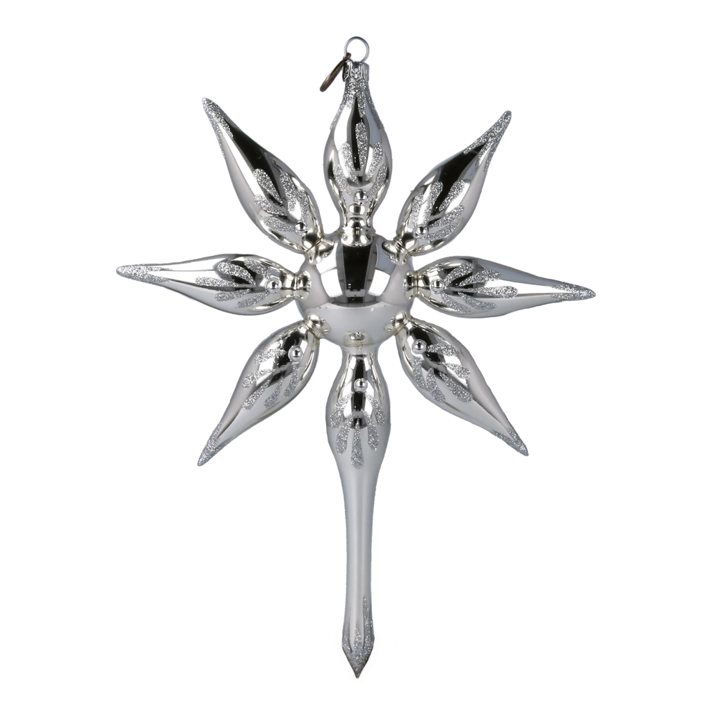 Silver Midnight Silence | Hand-Painted Glass Ornament | Blubom 2022-480