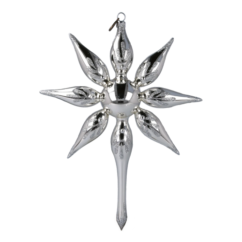 Silver Midnight Silence | Hand-Painted Glass Ornament | Blubom 2022-480