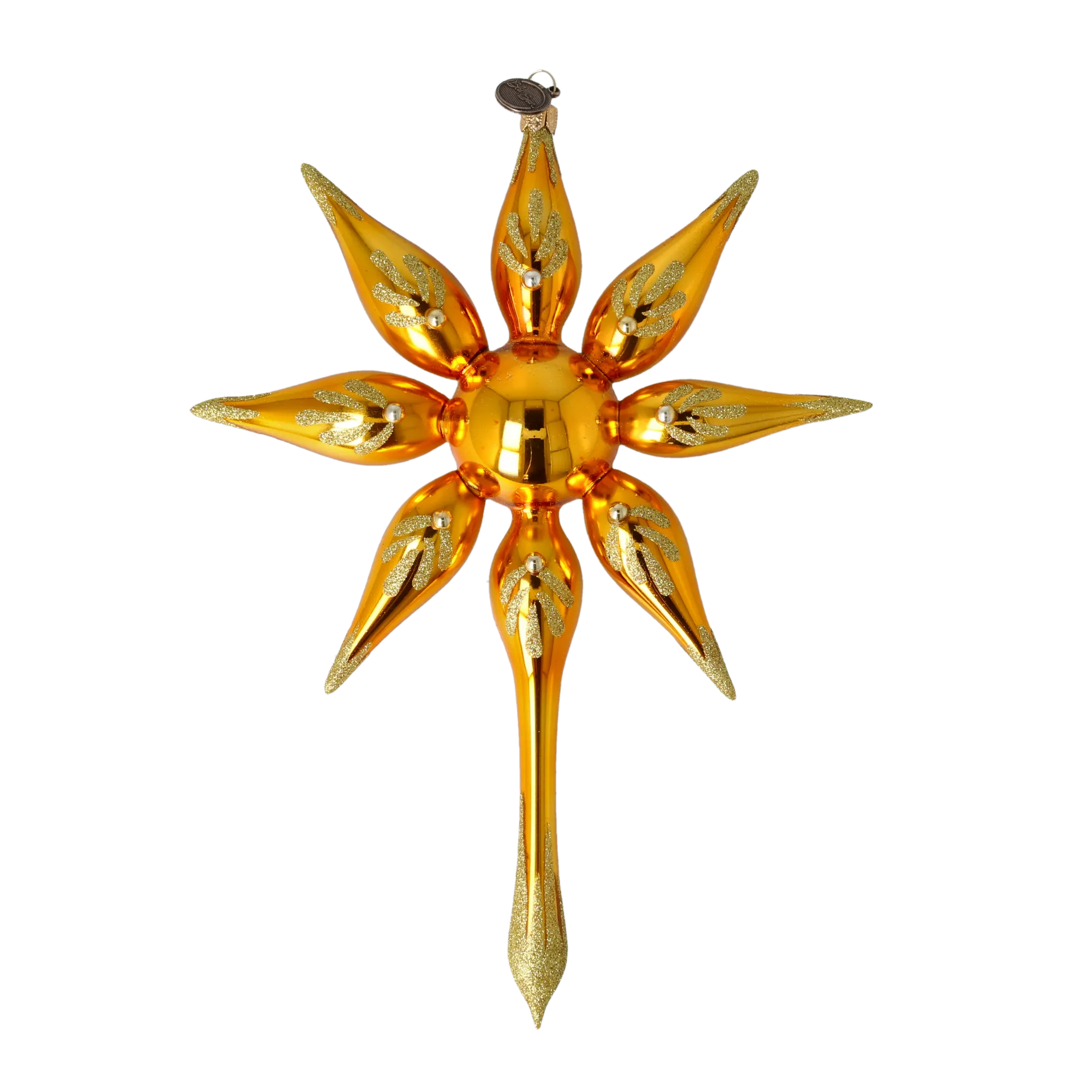 Christmas Golden Ray. Handmade Glass Christmas ornament. 2022-482