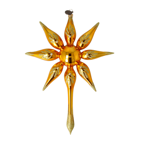 Gilded Zenith Radiance | Hand-Painted Glass Ornament | Blubom 2022-482