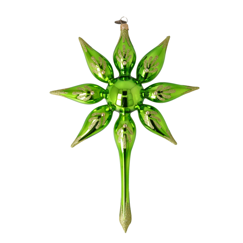 Verdant Solar Zenith | Hand-Painted Glass Ornament | Blubom 2022-483