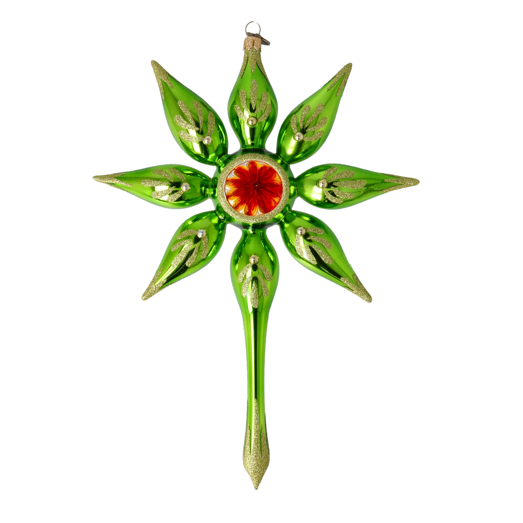 Winter Morning Star. Handmade Glass Christmas ornament. 2022-483