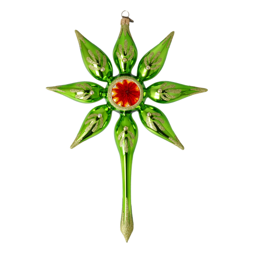 Winter Morning Star. Handmade Glass Christmas ornament. 2022-483