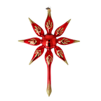 Gilded Crimson Zenith | Hand-Painted Glass Ornament | Blubom 2022-484