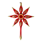 Gilded Crimson Zenith | Hand-Painted Glass Ornament | Blubom 2022-484