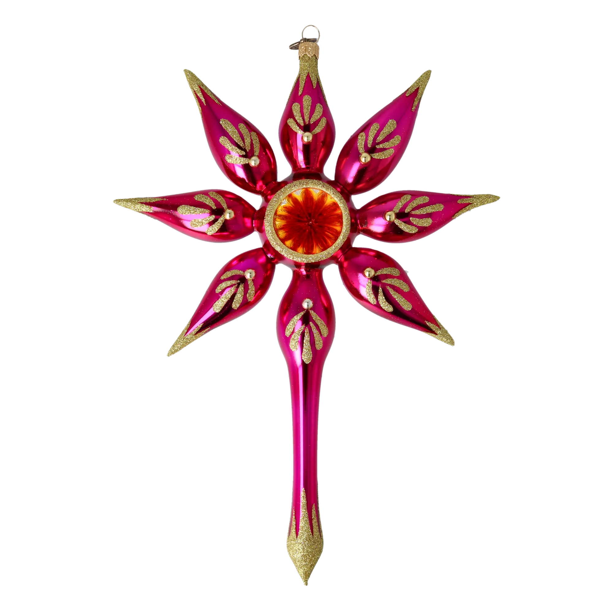 Star of the Fairy Tale Night. Handmade Glass Christmas ornament. 2022-485