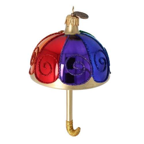 Vibrant Gilded Parasol | Hand-Painted Glass Ornament | Blubom 2022-486
