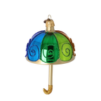 Vibrant Gilded Parasol | Hand-Painted Glass Ornament | Blubom 2022-486