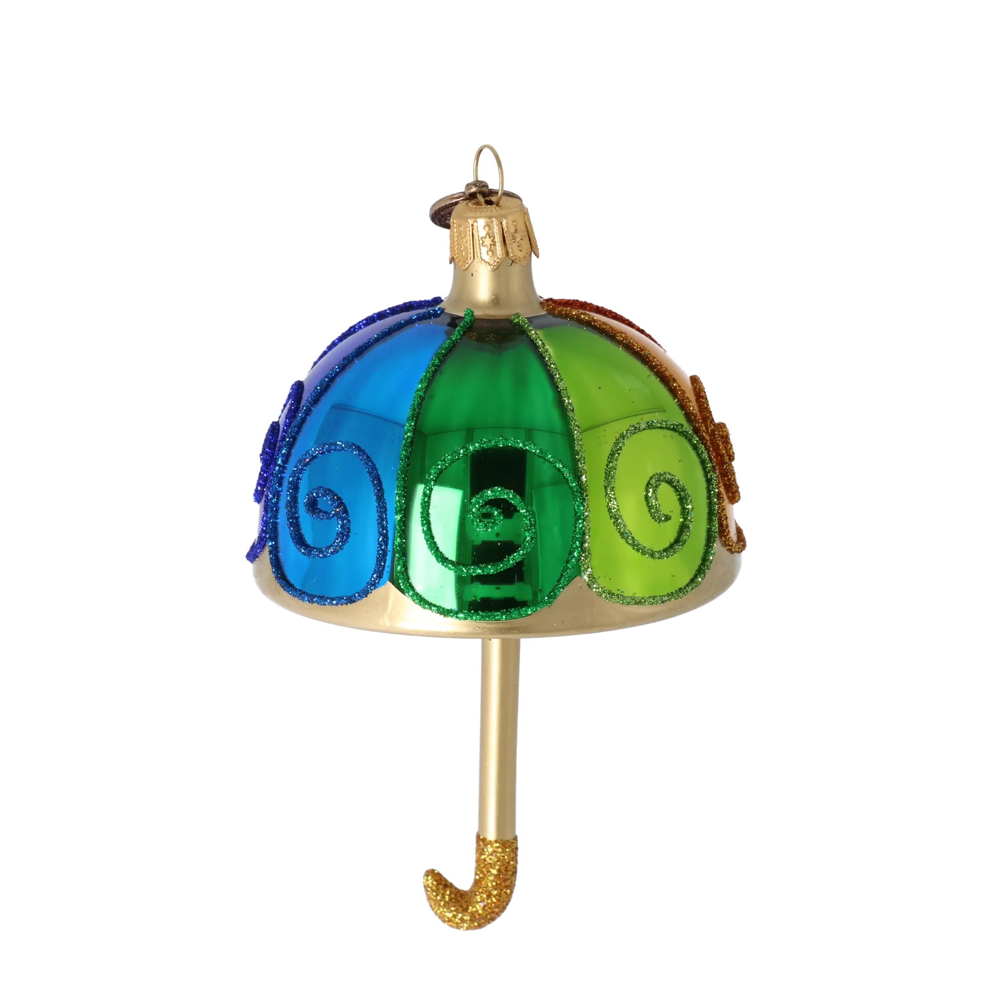 Vibrant Rainbow Parasol Premium christmas glass ornament 2022-486