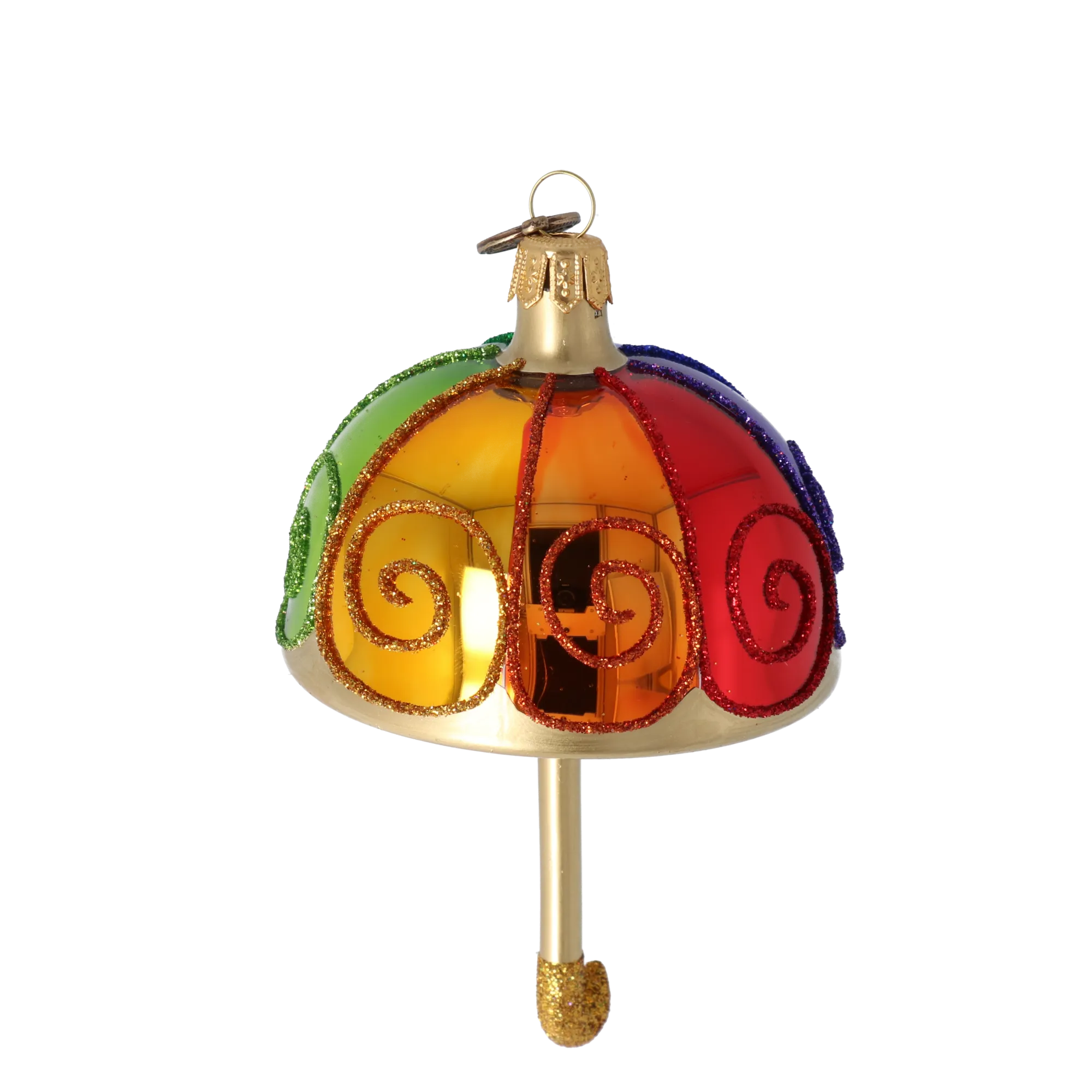 Vibrant Rainbow Parasol Premium christmas glass ornament 2022-486
